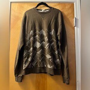 Mountain Print Brown Sweatshirt by Make it Good